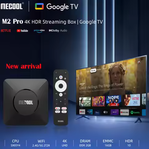 [Genuine] 2025 Newest Mecool M2 Pro Google TV Box Amlogic S905Y4 Netflix Google Certified ATV AV1 4K