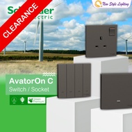 Schneider AvatarOn C 15Amp Round 3 Pin Plug Dark Grey SIRIM Connector Switches Sockets Switch Socket
