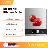 CAMRY Kitchen Scale with LED Display 22lb Food Ounces and Grams Stainless Steel for Weight Loss Baki