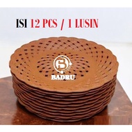 12 PCS / 1 DOZEN PLASTIC RATTAN PLATES / THICK WOVEN PLATES DOZENS