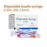 100pcs 0.3ml 0.5ml 1ml/cc 31G 8mm Orange insulin Syringe With Needle,Disposable Sterilized Individua