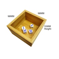Bamboo Wood Dice tray set with 4 pcs dice