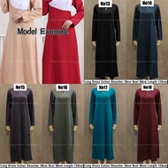 Plain Casual Muslimah Long Sleeve Long Dress Jubah Cotton