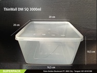 Thinwall Square 3000Ml Dm Isi 25 Pcs Termurah