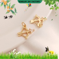 💖DIY charms💖Colorful 14K gold inlaid zircon arrow creative design sense bow and arrow pendant DIY handmade bracelet accessories