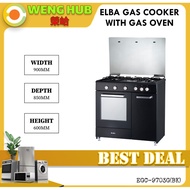 Elba Freestanding 3 Burner Gas Cooker with Gas Oven EGC-C9703G(BK)
