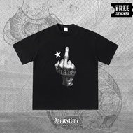 TSHIRT INJURYTIME 1312 BLACK hooligans BLACK men's sporter football shirt