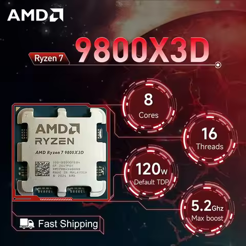 AMD Ryzen 7 9800X3D 4.7GHz 8-Core 16-Thread R7 9800X3D Socket AM5 4NM L3=96M Processor 120W DDR5 No 