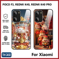 Redmi K40, K40 Pro, POCO F3 case with Lucky Cat model, luxurious, anti-dirt, orange protection