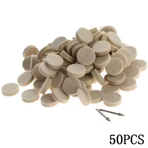 50Pcs 25mm Wool Felt Polishing Buffing Wheel Grinding Polishing Pad+2Pcs 3.2 mm Shanks for Dremel Ac