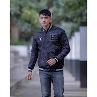 Men's Navy Striped Varsity Baseball Jacket/Parachute Baseball Jacket/Men's Varsity Jacket/Boy's Para