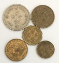 ❤️1978香港女王頭❤️硬幣一套5款#壹元、伍毫、貳毫、大壹毫及伍仙各一❤️  兩款非流通硬幣包括大壹毫及伍仙，絕對值得收藏