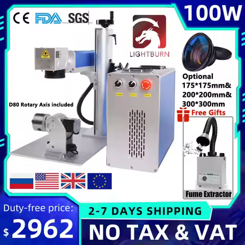 100W JPT Mopa Fiber Laser Marking Cutting Machine for All Metal Jewelry Laser Engraver Deep Laser En
