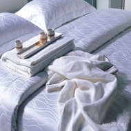 Wholesale Cotton Hotel Satin Stripe Pure White Jacquard Cotton Five-Star Hotel Bedding Set of Four P