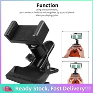 allworld-MY SIUKE Guitar Phone Holder 360 Degree Rotating Bass Head Neck Clamp for Electric Ukulele 