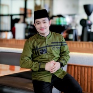 Baju Koko El Rumi Fashion Muslim Pria Lengan Panjang Motif Garis Batik