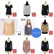 UNI QLO GU Cup Cuffs - Airism Heattech T-shirt Top, Short Long Sleeve Thermal Top, Hijab Inner shirt