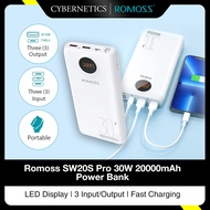 Romoss Sw20s Pro 30W 20000Mah Led Display 3 Input Output Fast Charging Powerbank