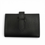 成色極佳 ▼愛馬仕 Bearn Veau Epsom 皮革 So Black H Logo Monochrome 卡包/證件包/名片夾/商務卡包 K 印章 法國製造 男士
