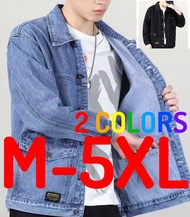 [READY STOCK] Men Plus Size Denim Jeans Cowboy Long Sleeve Jacket Outerwear Jaket Lelaki Saiz Besar M - 5XL