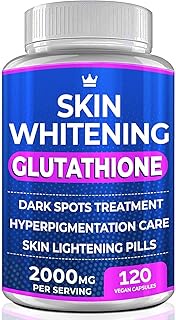 Glutathione Whitening Pills - 120 Capsules 2000mg Glutathione - Effective Skin Lightening Supplement