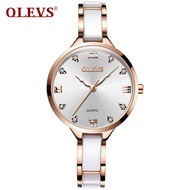 OLEVS Ladies watch French ceramic diamond quartz watch for women Fashion, temperament, elegance Original waterproof, luminous