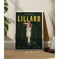 ️ Damian Lillard's Poster - NBA Wall Decal - Decorative Basketball Painting
