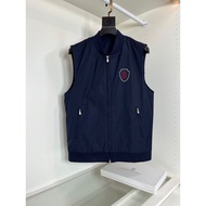 L0LV Italy*BC Old Money Style New Embroidery Classic Logo Men's Casual Baseball Collar Thin Cotton V