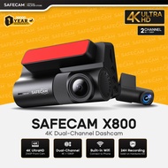 SAFECAM X800 4K WIFI Dual-Channel Dashcam 2160P Front + 1080P Rear Dashcam WIFI Control 24-H