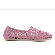 【Hot New Release】 100% TOMS lazy solid color canvas lace women casual flat shoes beige 35-40