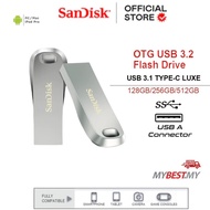 SanDisk Ultra Luxe 128GB/256GB/512GB USB 3.1 Gen 1 Flash Drive (Speed Up to 150MB/s)