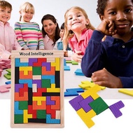 Wooden Blocks Wood Intelligence Tetris Tangram Puzzle Geometry Wooden Block Toy