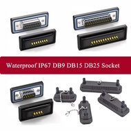 D-SUB DB9 DB15 DB25 DB37 Waterproof Connector Dust Cover DB 9 15 25 37 Pin Female Socket IP67 Serial