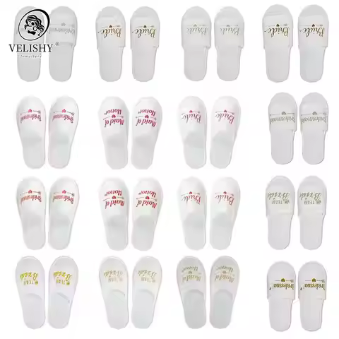 1 Pair Bride To Be Disposable Soft Slippers Wedding Decoration Team Groom Bachelor Party Team Brides