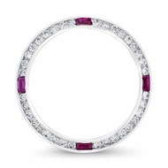 Ewatchparts LADIES 1CT DIAMOND BEZEL 18KW COMPATIBLE WITH ROLEX DATE, DATEJUST, PRESIDENT WITH RUBIE