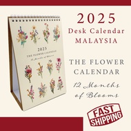 2025 The Flower Calendar with Monthly Planner, Cute Table Calendar for Desktop Decoration. With Publ