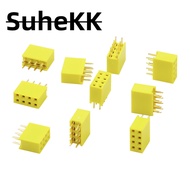 10pcs Color busbar 2*4P double row busbar yellow 2.54MM double row straight row busbar female socket