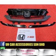 Honda City Gn2 2020 2021 Rs Front Bumper Grill Gille (FREE RS / H EMBLEM LOGO) Gloosy BLack [READY STOCK]