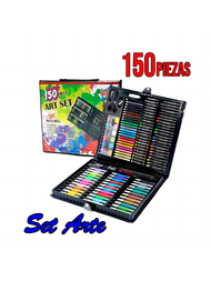 Set Artistico 150 Piezas Lapices De Colores Acuarelas Kit Dibujo Para Escuela Plumones Crayolas lapiz Marcadores Resaltadores Arte