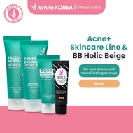 iWhite Korea Acne+ Line Bundle & BB Holic Beige (Facial Wash, Toner, Moisturizer, BB Cream)