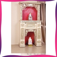 Ready-Fixed Gold 3 & Half Feet Feng Shui Chinese Altar Prayers Cabinet With Top Panel Cabinet (Gold 