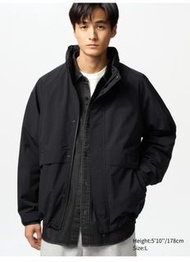 uniqlo 防風立領連帽外套 黑色