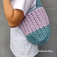 針鉤編織袋/手提袋/編織袋/手工鉤針~側背提袋
