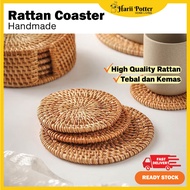 Rattan Coaster Round Placemat Rattan Mat Alas Pinggan Cawan Pelapik Gelas Rattan Placemat Rattan Dec
