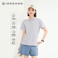 GIORDANO ผู้หญิง  เสื้อโปโล เสื้อโปโลระบายความร้อน แขนสั้น สีพื้น เรียบง่าย แฟชั่นพื้นฐาน เสื้อโปโลล