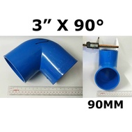 ♞,♘,♙PVC ELBOW 90MM BLUE FOR CLEAN WATER --------------------------------------------- PVC ELBOW 3"