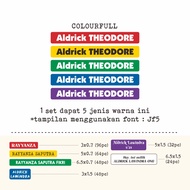 Stiker Nama Anak Waterproof Pensil Pen Crayon Buku Label Nama ATK