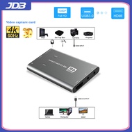 HDMI to USB 3.0 4K video capture card 1080P 60fps high-definition video recorder recorder, used for game capture OBS real-time capture card suitable for mobile phones, PS4, SWITCH, computer hosts, tablets, set-top boxes