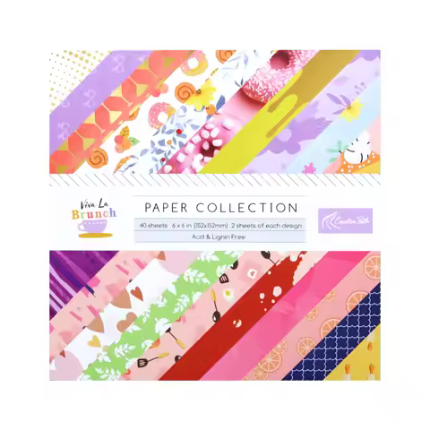 Creative Path 6 Inches Brunch Pattern Scrapbook Background Paper Decorative Scrapbooking DIY Junk Jo
