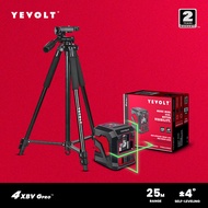 YEVOLT YVGLL4XS2 Green Cross Line Level 2 Line Laser Level Mini Style Self-Leveling High Visibility